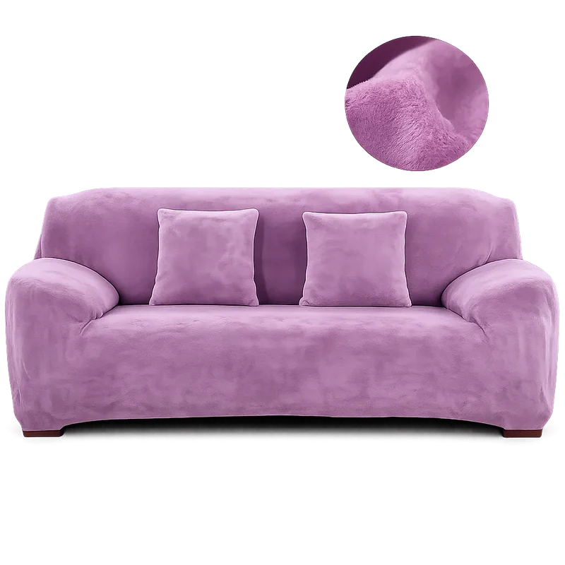 Velours Violet Clair - Housse De Canapé Extensible