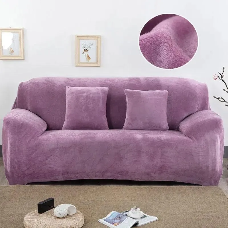 Velours Violet Clair - Housse De Canapé Extensible