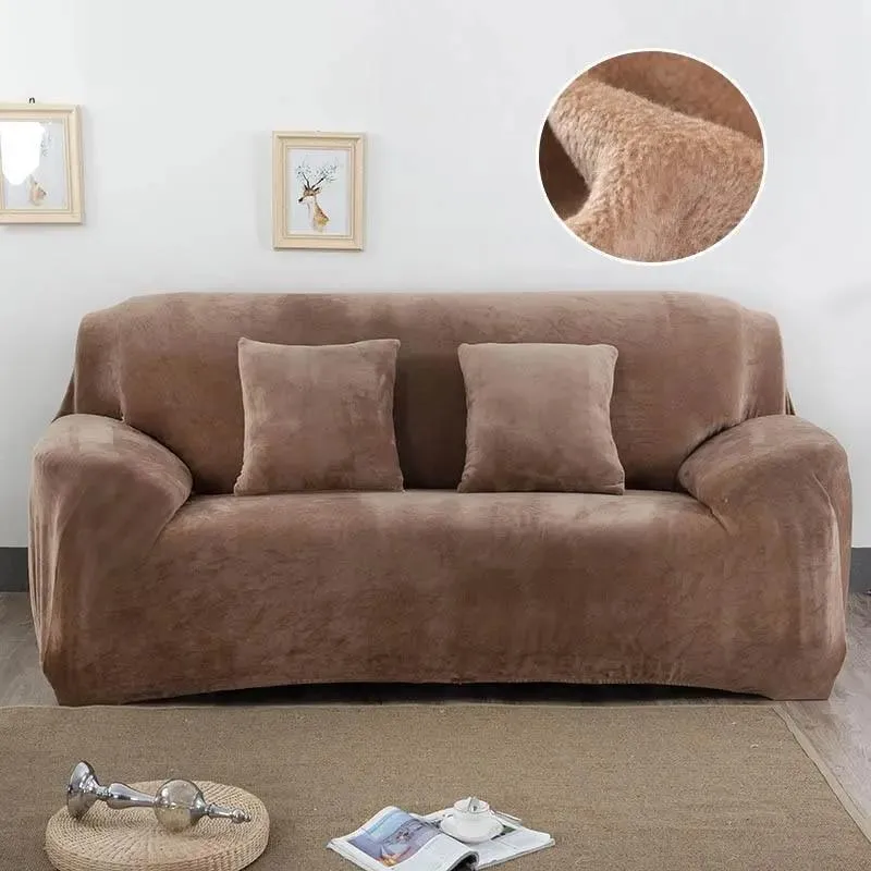 Velours Camel - Housse de Canapé Extensible