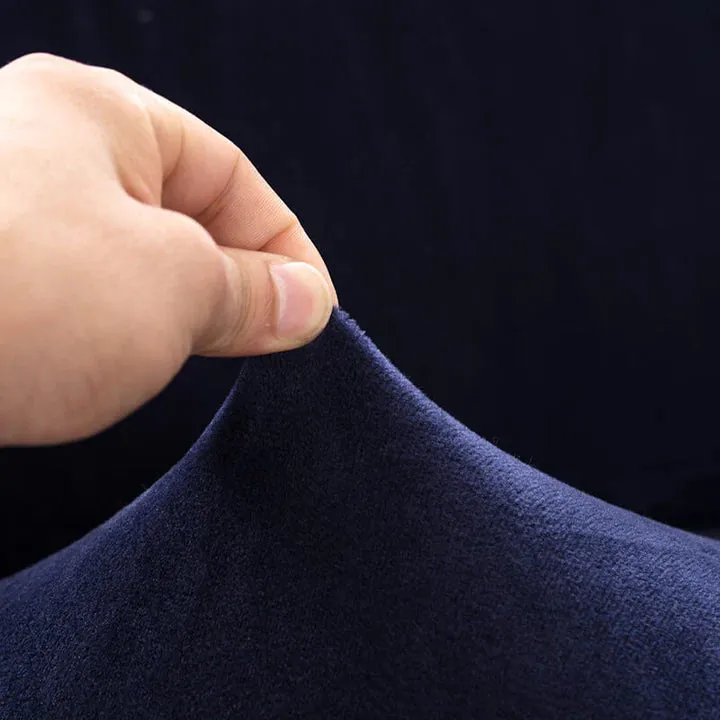 Velours Bleu Nuit - Housse de Canapé Extensible