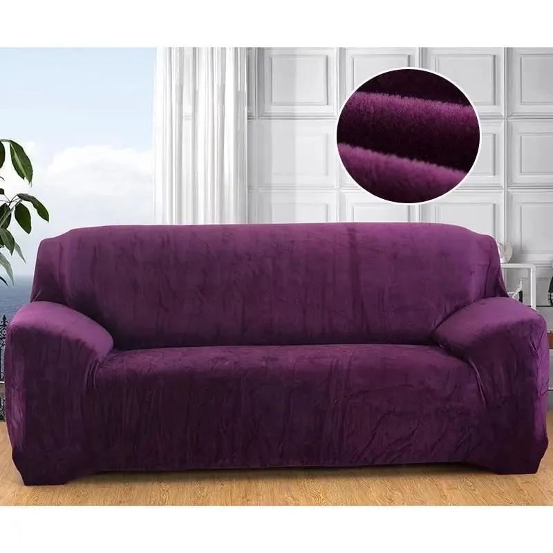 Velours Mauve - Housse de Canapé Extensible