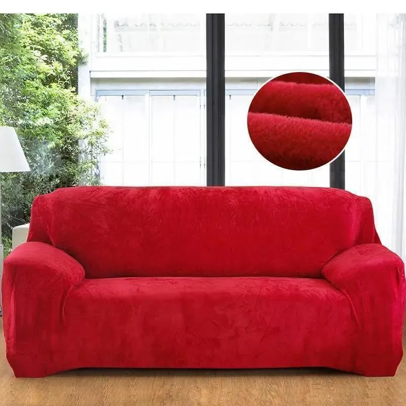 Velours Rouge - Housse de Canapé Extensible