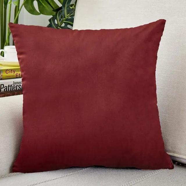 Housse de Coussin Velours 30x50cm Rouge Framboise