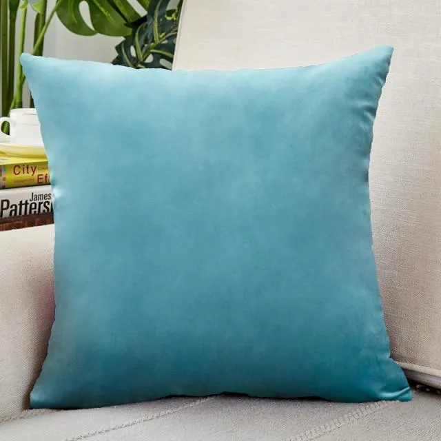 Housse de Coussin Velours 30x50cm Bleu Tiffany