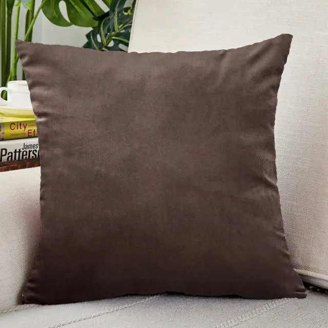 Housse de Coussin Velours 30x50cm Marron