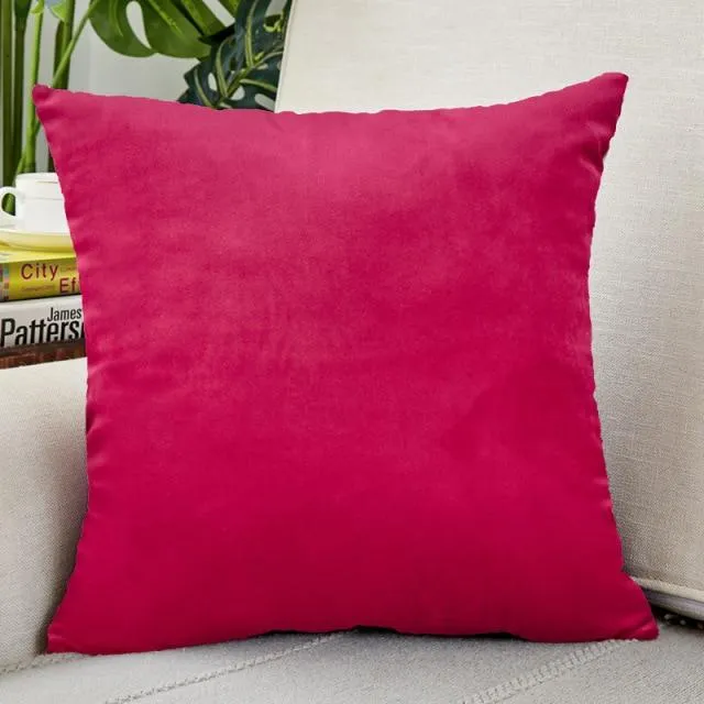 Housse de Coussin Velours 40x40cm Rose Vif