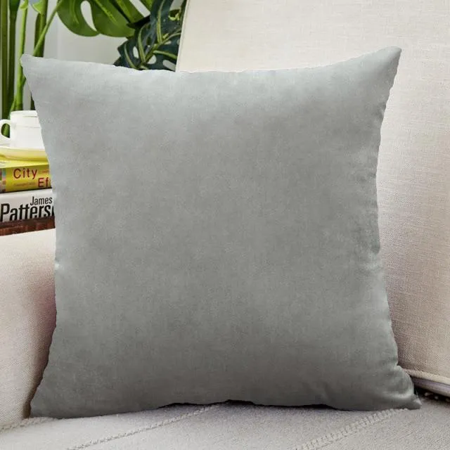 Housse de Coussin Velours 40x40cm Gris