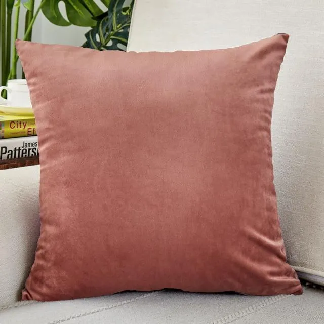 Housse de Coussin Velours 40x40cm Saumon