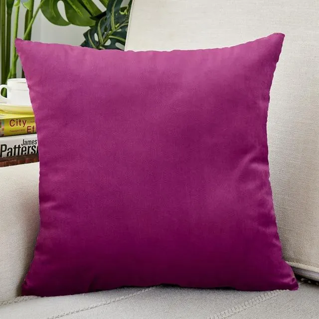 Housse de Coussin Velours 40x40cm Rose Fuchsia