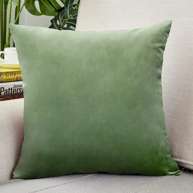 Housse de Coussin Velours 45x45cm Vert Émeraude
