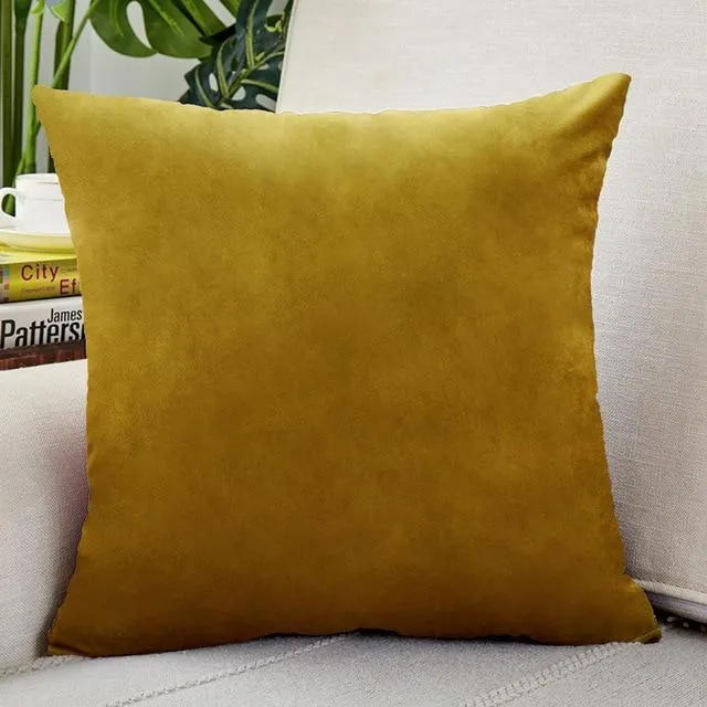 Housse de Coussin Velours 45x45cm Or