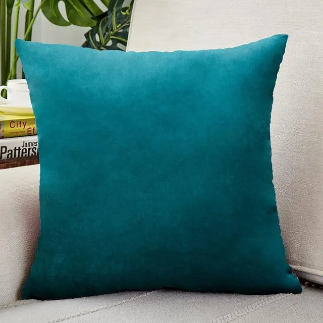 Housse de Coussin Velours 45x45cm Bleu Canard