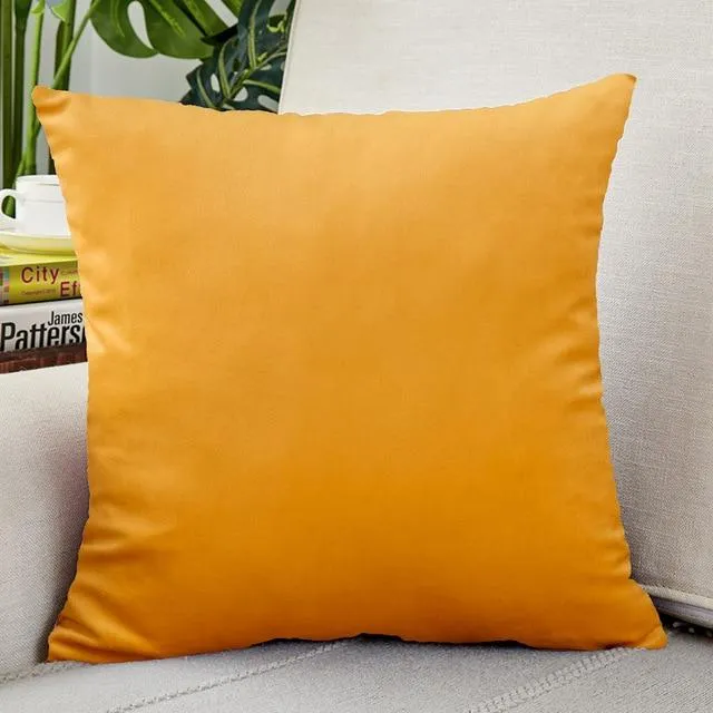 Housse de Coussin Velours 45x45cm Jaune Pastel