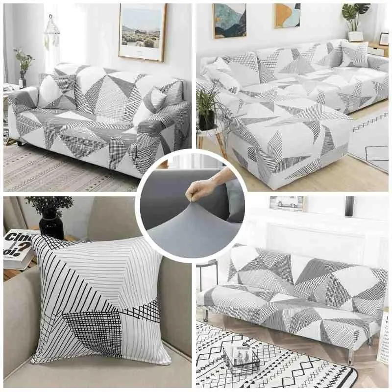 Motif Scandinave - Housse De Canapé Extensible