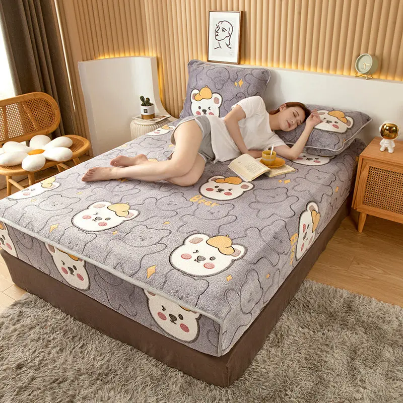 Housse Matelas Velours Anti-glisse BLOSSOM