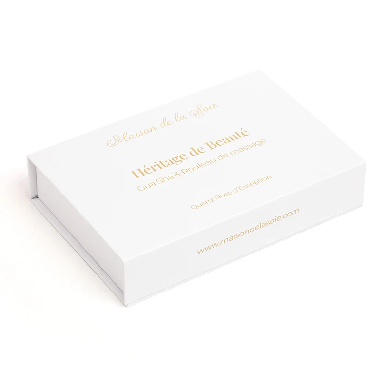 Coffret Gua Sha et Rouleau en Quartz rose
