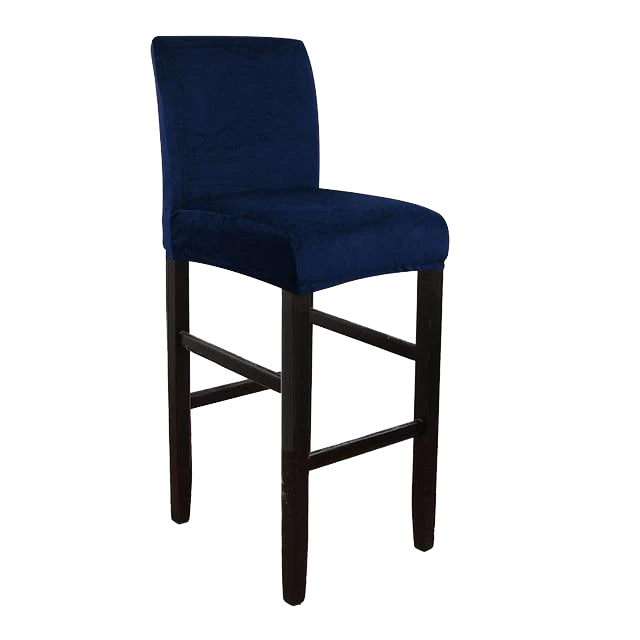 Housse de Tabouret de Bar Velours Bleu Marine