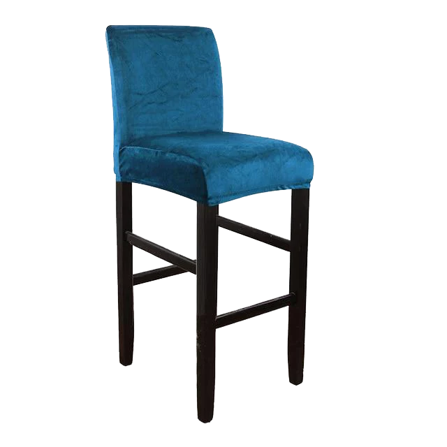 Housse de Tabouret de Bar Velours Bleu