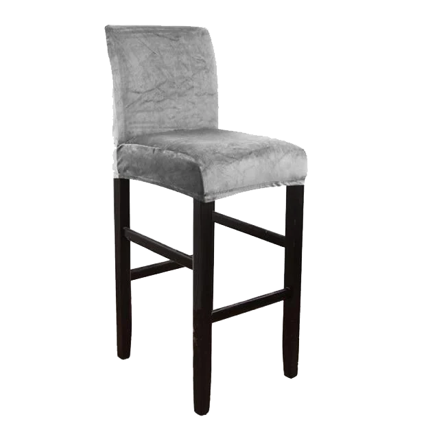 Housse de Tabouret de Bar Velours Gris