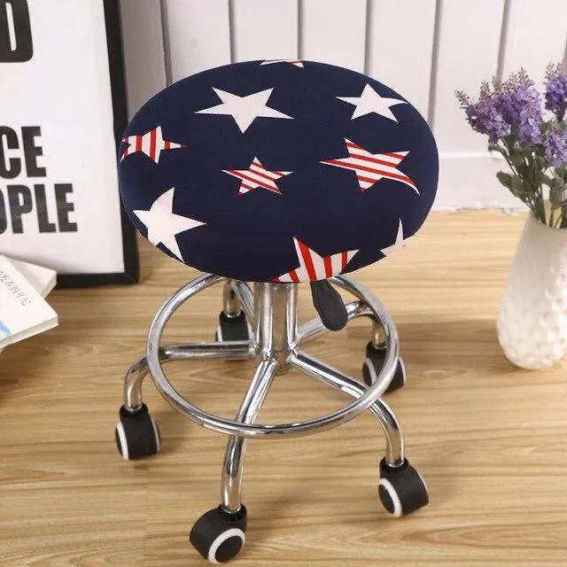 Housse de Tabouret Rond USA Star