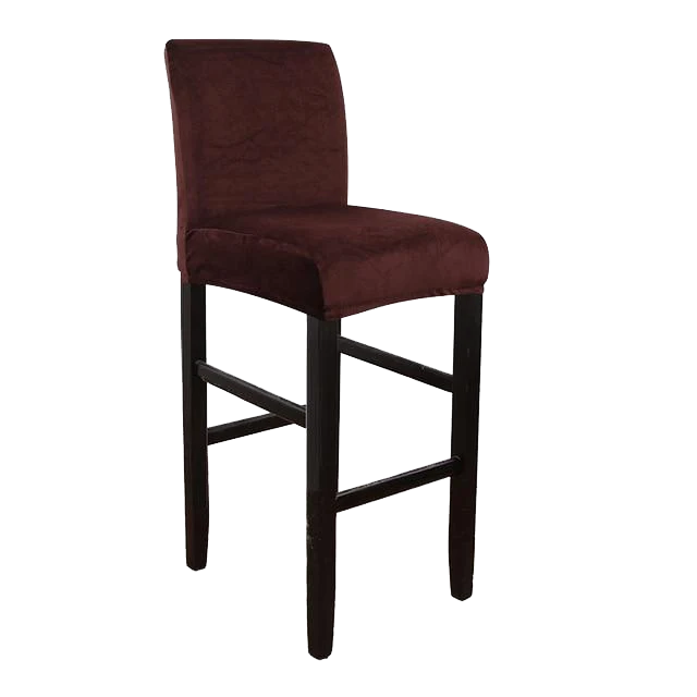 Housse de Tabouret de Bar Velours Marron