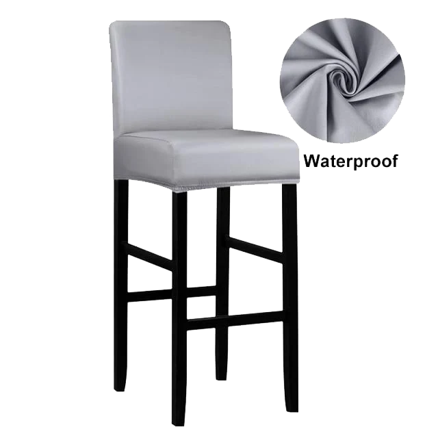 Housse de Tabouret de Bar Simili Cuir Gris