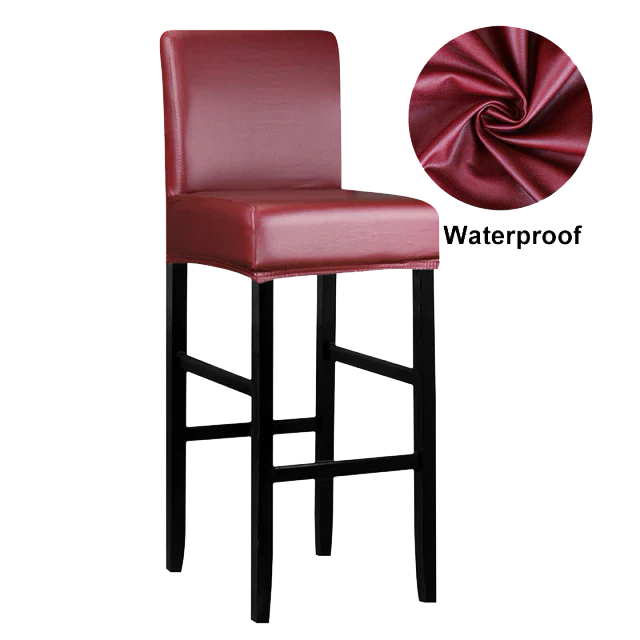 Housse de Tabouret de Bar Simili Cuir Rouge