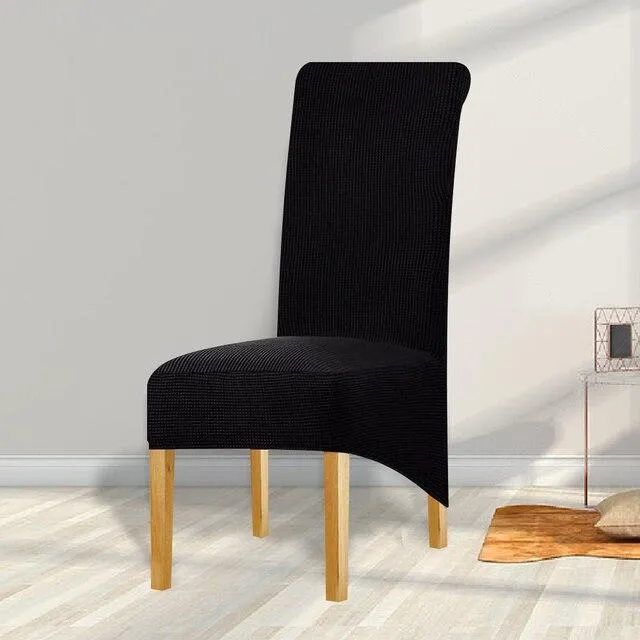 Housse de Chaise Grande Taille Jacquard Noir