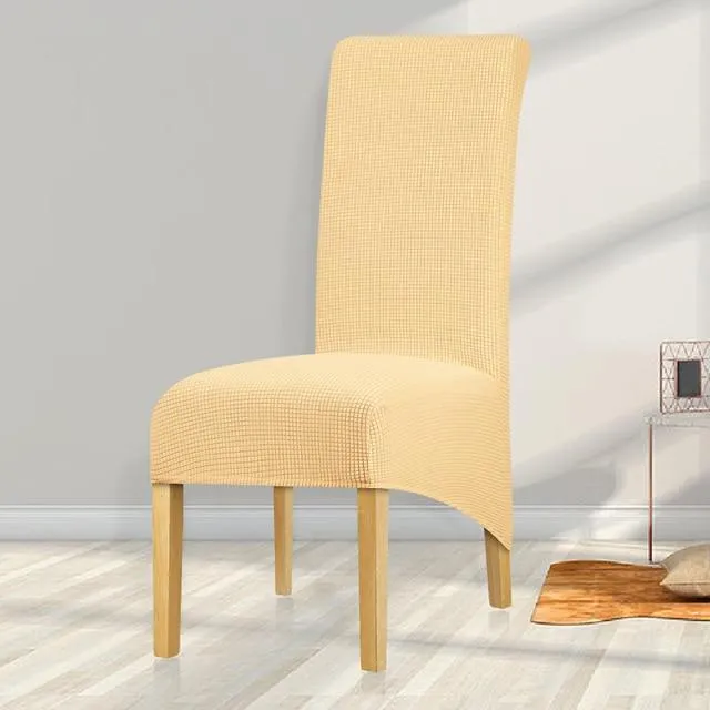 Housse de Chaise Grande Taille Jacquard Beige