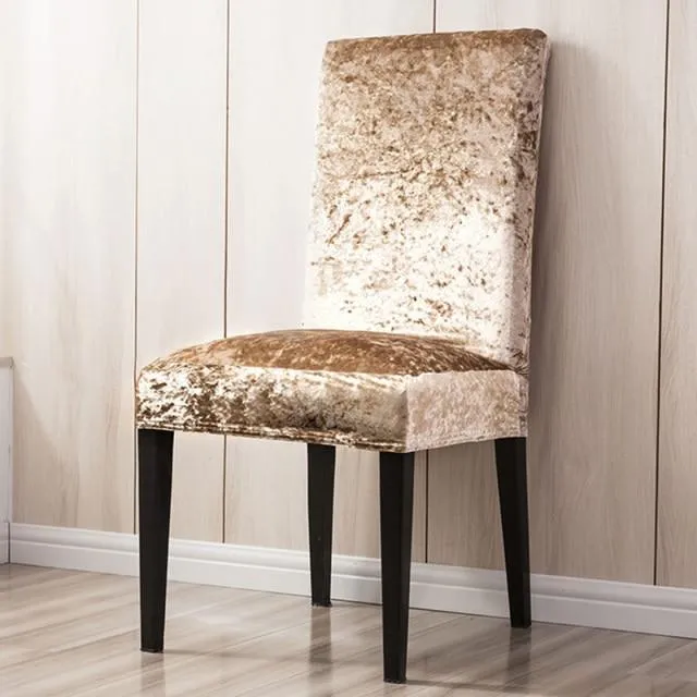 Housse de Chaise Velours de Glace Champagne