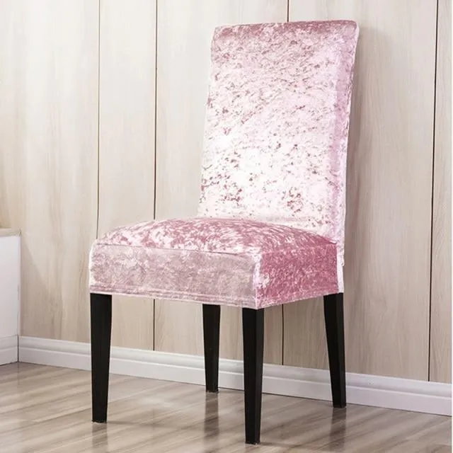 Housse de Chaise Velours de Glace Rose