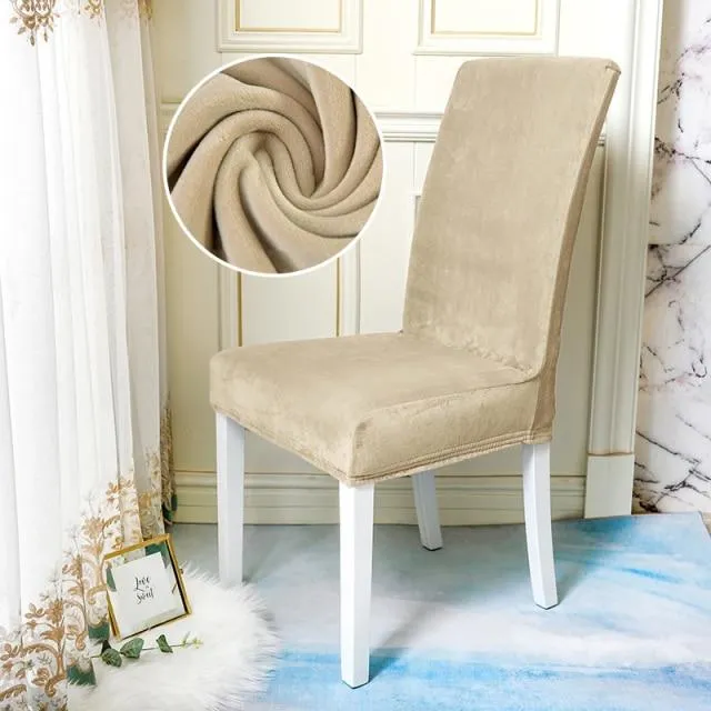 Housse de Chaise Velours Beige