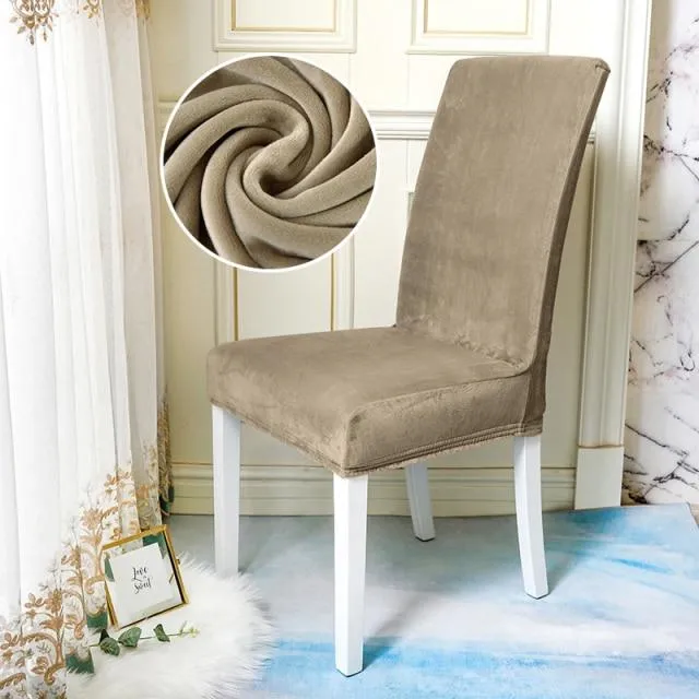 Housse de Chaise Velours Kaki