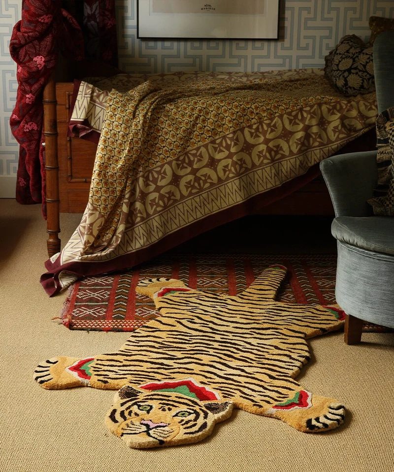 Bombay tiger tæppe i uld – Doing Goods