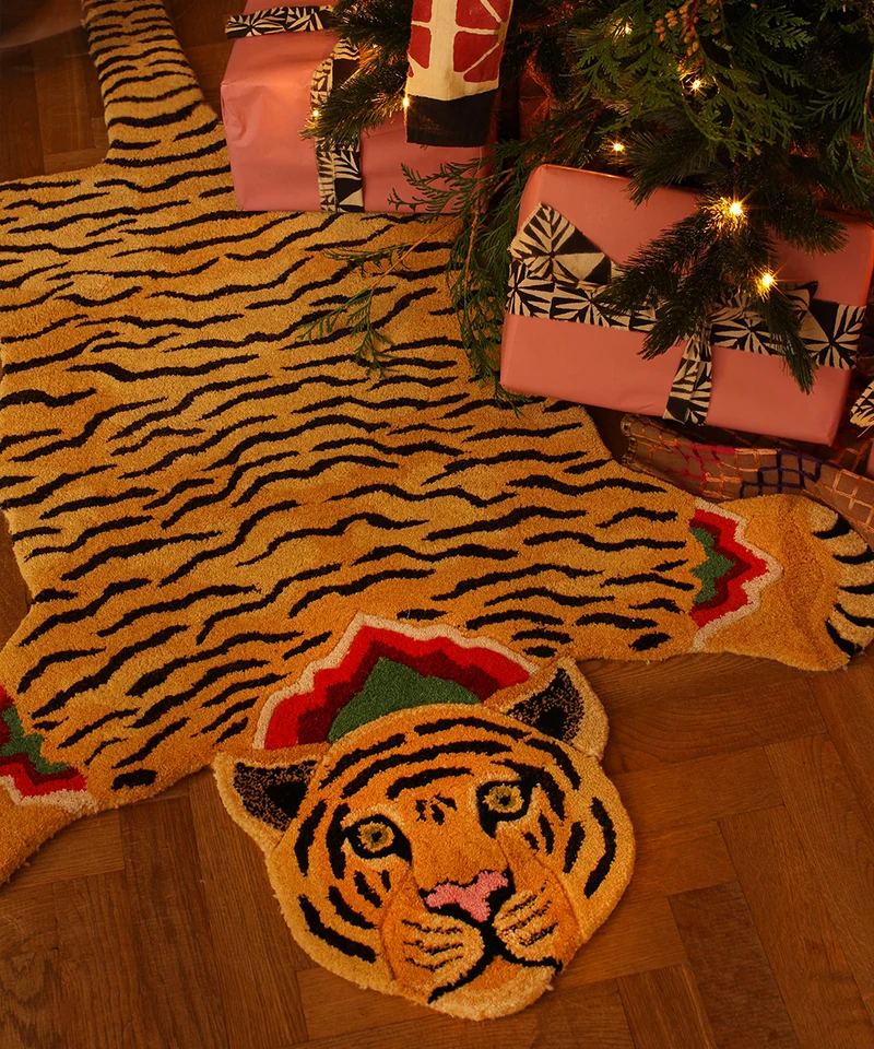 Bombay tiger tæppe i uld – Doing Goods