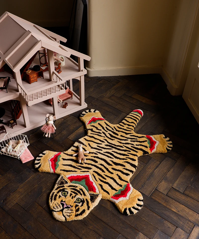 Bombay tiger tæppe i uld – Doing Goods