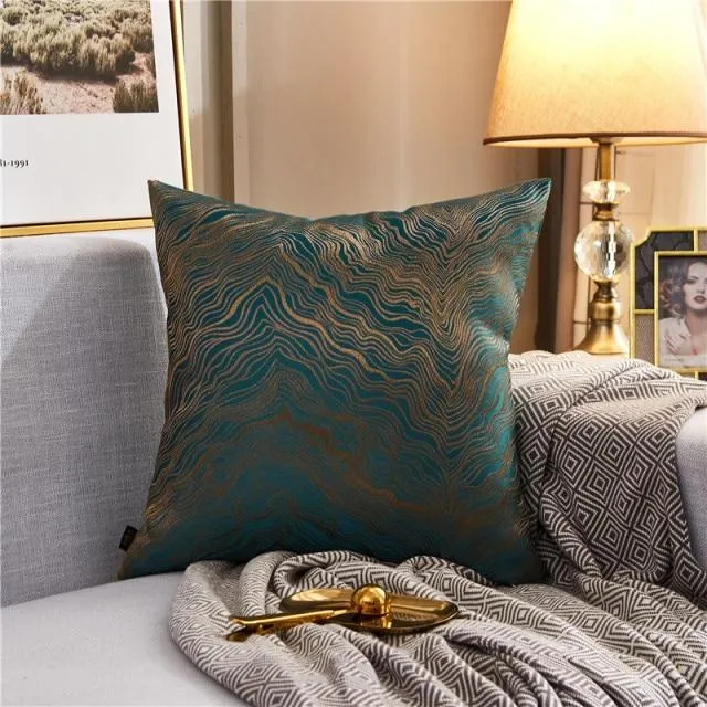 Housse de Coussin 45x45cm en Soie Vert