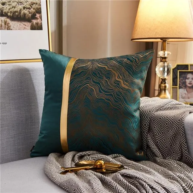 Housse de Coussin 45x45cm Royal en Soie Vert Foncé