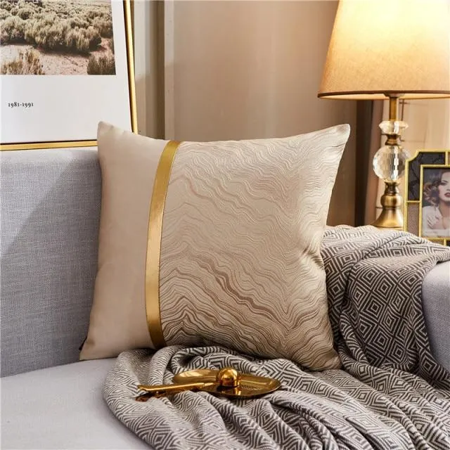 Housse de Coussin 45x45cm Royal en Soie Bronze