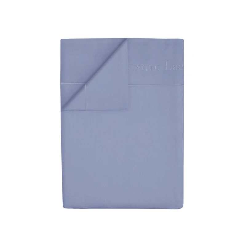 Drap plat satin de coton - Uni 1 baratta Bleu 02