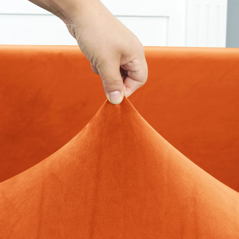 Housse de Canapé d'Angle Velours Orange