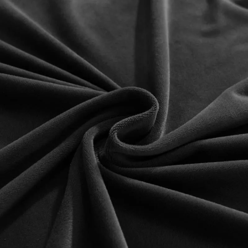 Housse de Canapé d'Angle Velours Noir