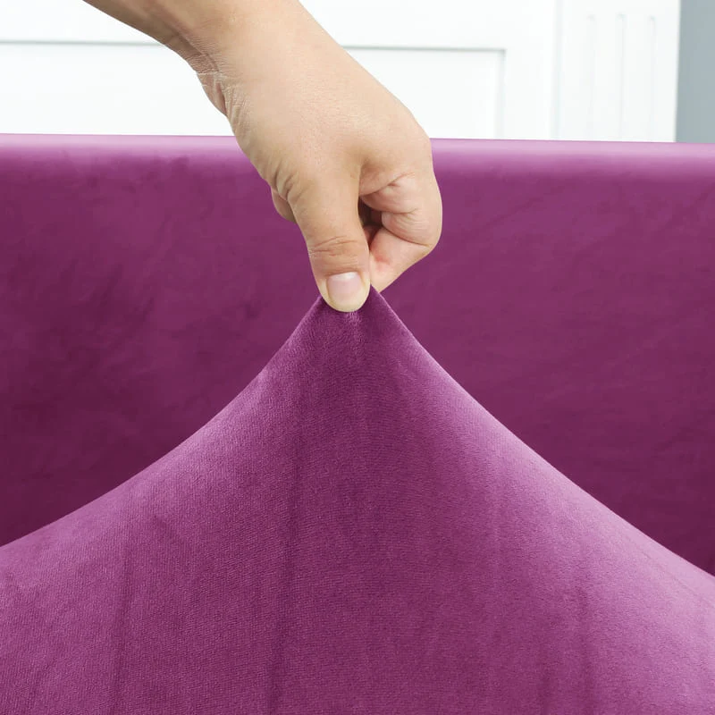 Housse de Canapé d'Angle Velours Magenta