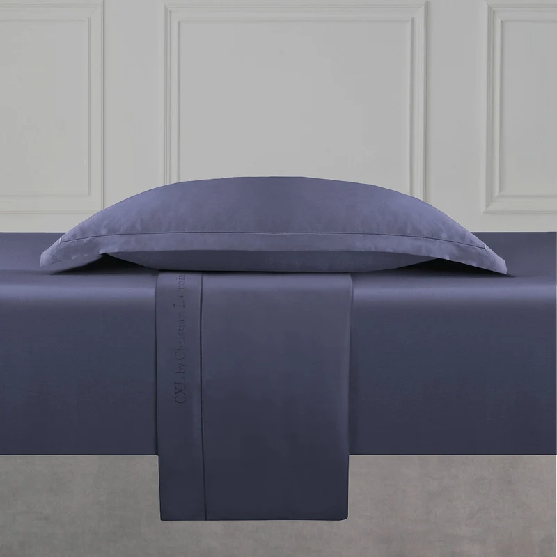 Ensemble de draps satin de coton - Uni 1 baratta Bleu 06