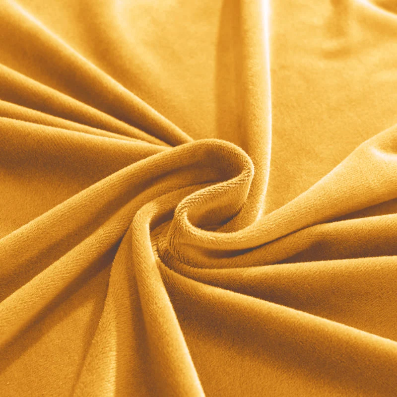 Housse de Canapé d'Angle Velours Jaune Moutarde