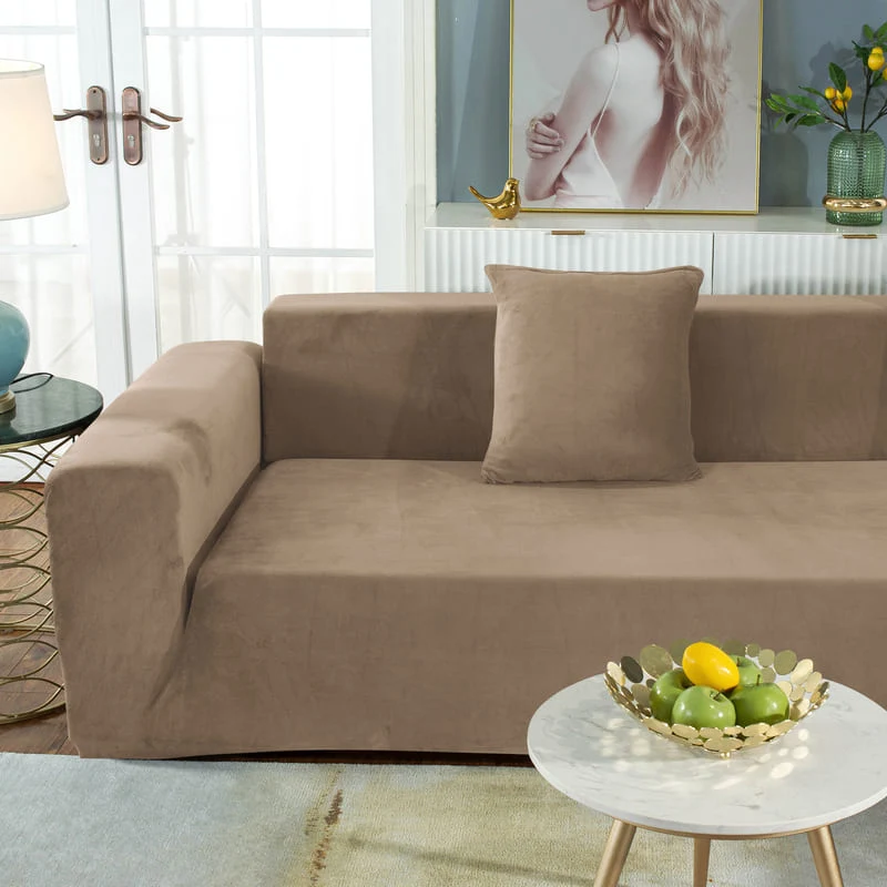 Housse de Canapé d'Angle Velours Daim