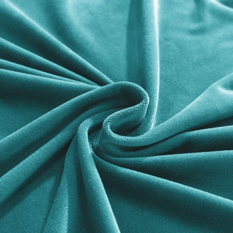 Housse de Canapé d'Angle Velours Bleu paon