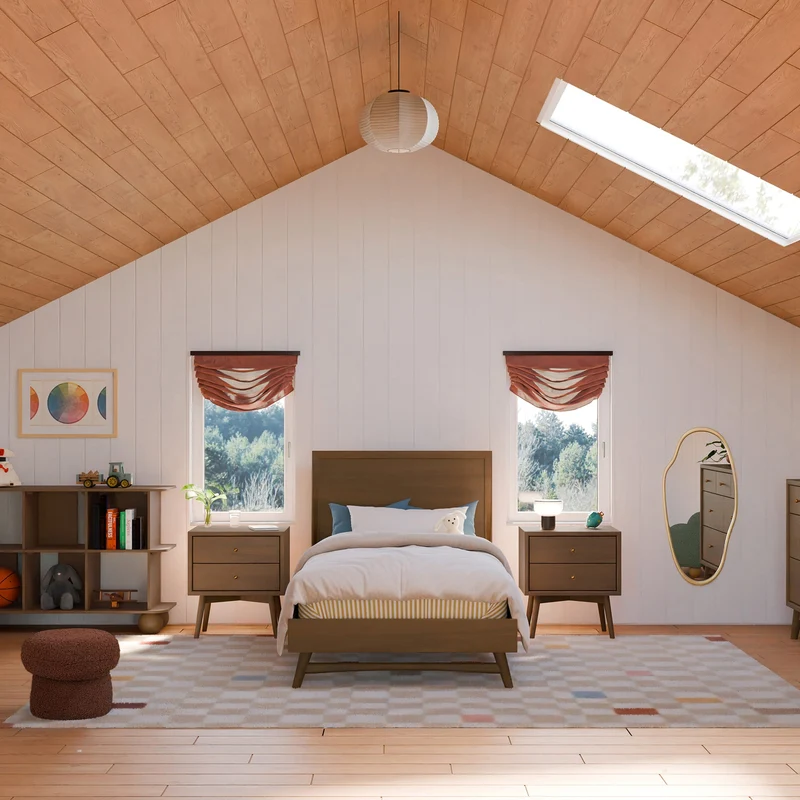 Lit Simple Palma - Noyer Naturel