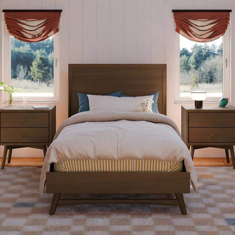 Lit Simple Palma - Noyer Naturel