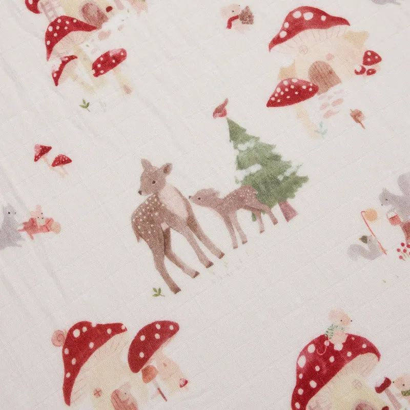 Drap Contour pour Lit de Bébé - Mousseline Bambou Forêt